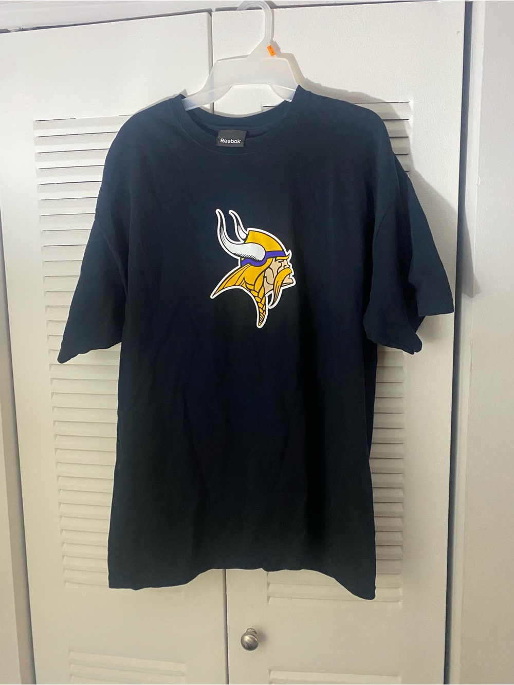 Reebok Black Minnesota Vikings Graphic Tee with Yellow Logo